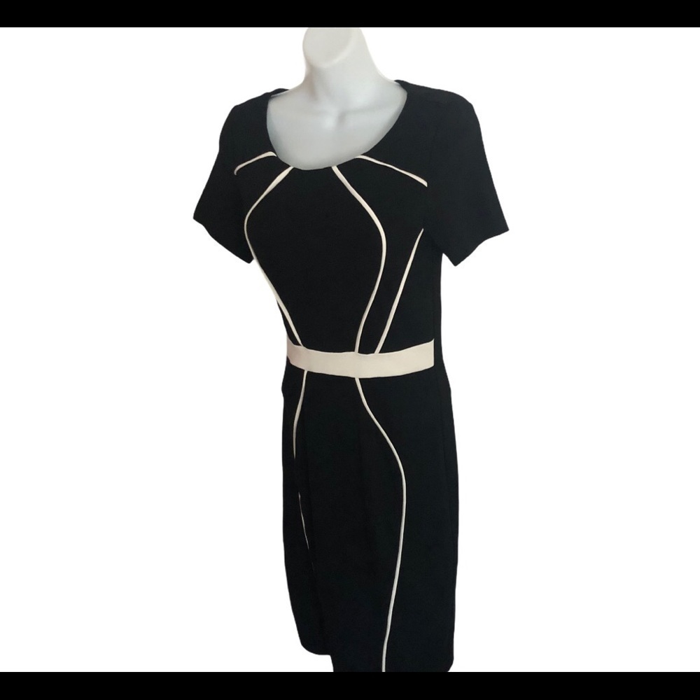 Homeyee Bodycon SS Black White Dress Retro Vintage Vibe Size 4 50’s Style